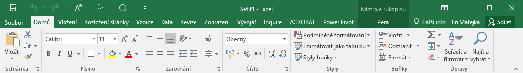 Excel záhlaví